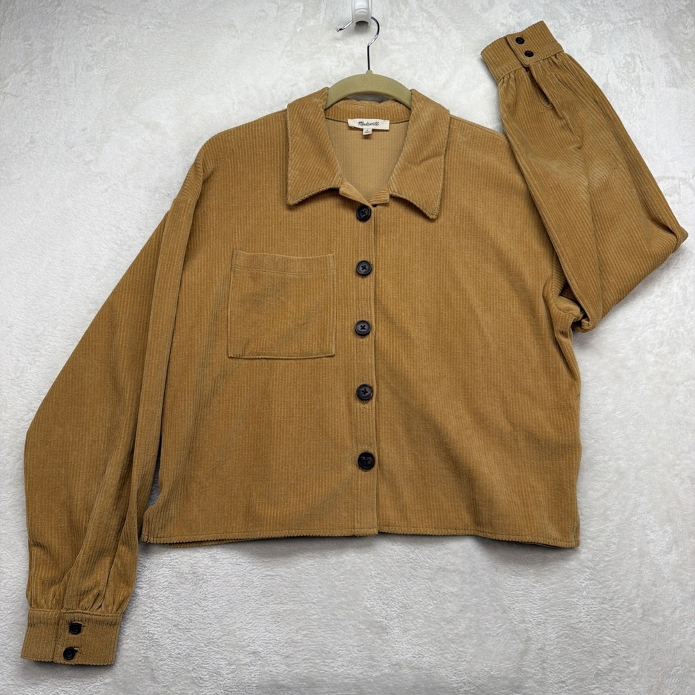 Madewell Corduroy Shacket Womens S Mustard Yellow Overshirt Shirt Jacket